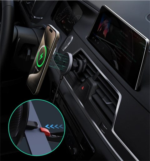 HD-MC13 Qi2 15W 3A ładowarka samochodowa bezprzewodowa + kabel USB-C AUKEY