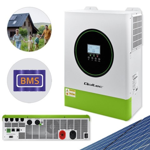 Hybrydowy Inwerter solarny Off-Grid 11000W | 160A | 48V | MPPT | BMS | Sinus | opcja Wi-Fi | Power Factor 1.0 Qoltec Hybrydowy Inwerter solarny Off-Grid 11000W | 160A | 48V | MPPT | BMS | Sinus | opcja Wi-Fi | Power Factor 1.0 Qoltec