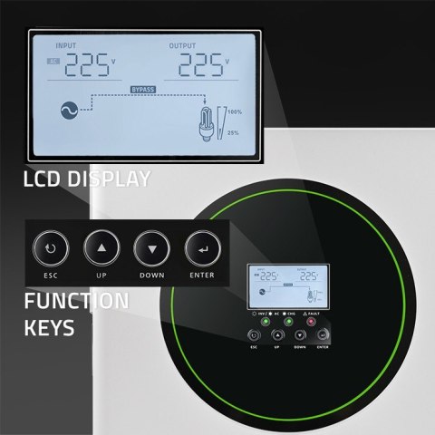 Hybrydowy Inwerter solarny Off-Grid 3500W | 100A | 24V | MPPT | BMS | opcja Wi-Fi | Sinus | Power Factor 1.0 Qoltec Hybrydowy Inwerter solarny Off-Grid 3500W | 100A | 24V | MPPT | BMS | opcja Wi-Fi | Sinus | Power Factor 1.0 Qoltec