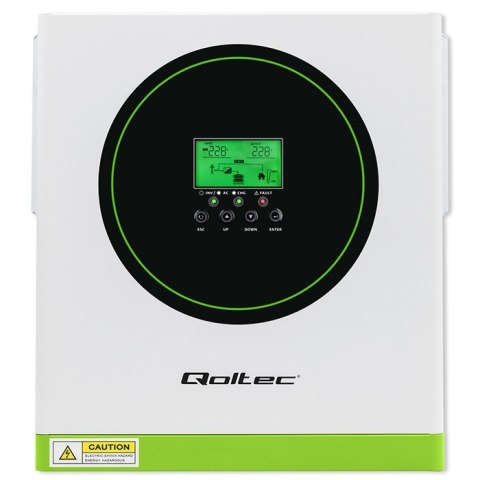 Hybrydowy Inwerter solarny Off-Grid 3500W | 100A | 24V | MPPT | Sinus | opcja Wi-Fi | Power Factor 1.0 Qoltec Hybrydowy Inwerter solarny Off-Grid 3500W | 100A | 24V | MPPT | Sinus | opcja Wi-Fi | Power Factor 1.0 Qoltec
