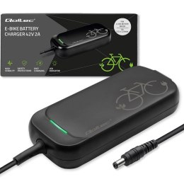 Ładowarka do roweru skutera elektrycznego 36V | 42V | 2A | 5.5*2.5 + wodoodporna + kabel zasilający Qoltec
