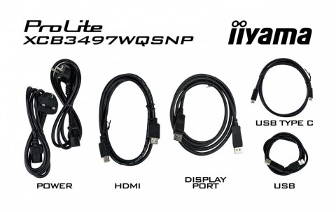 Monitor 34 cali XCB3497WQSNP-B1 VA,UWQHD,1500R,USB-cDock,KVM,95W, 2xHDMI, 1xDP, RJ45,2x5W,21:9 /5y/ IIYAMA