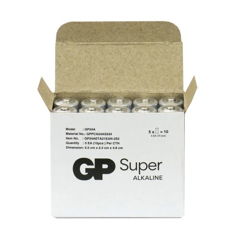 Baterie alkaliczne LR03/AAA GP SUPER 10szt. (G-TECH) GP Battery Baterie alkaliczne LR03/AAA GP SUPER 10szt. (G-TECH) GP Battery