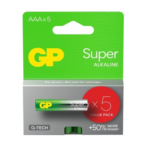Baterie alkaliczne LR03/AAA GP SUPER 5szt. (G-TECH) GP Battery Baterie alkaliczne LR03/AAA GP SUPER 5szt. (G-TECH) GP Battery