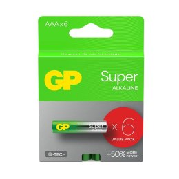 Baterie alkaliczne LR03/AAA GP SUPER 6szt. (G-TECH) GP Battery