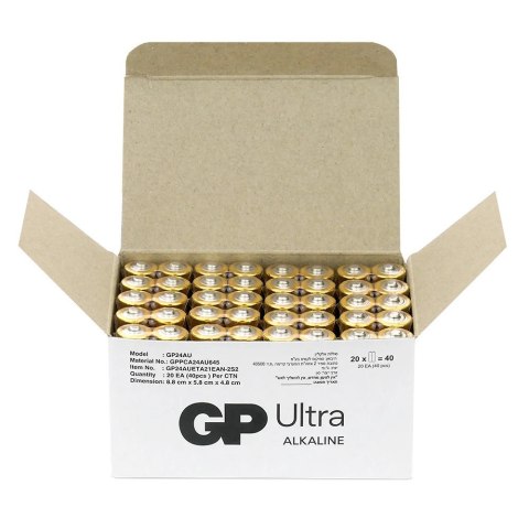 Baterie alkaliczne LR03/AAA GP ULTRA 40szt. (G-TECH) GP Battery Baterie alkaliczne LR03/AAA GP ULTRA 40szt. (G-TECH) GP Battery