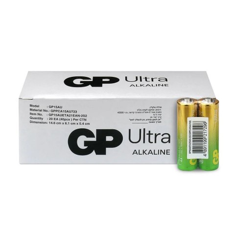 Baterie alkaliczne LR6/AA GP ULTRA 40szt. (G-TECH) GP Battery Baterie alkaliczne LR6/AA GP ULTRA 40szt. (G-TECH) GP Battery