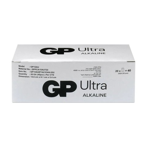 Baterie alkaliczne LR6/AA GP ULTRA 40szt. (G-TECH) GP Battery Baterie alkaliczne LR6/AA GP ULTRA 40szt. (G-TECH) GP Battery