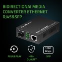 Dwukierunkowy Media Konwerter SWITCH Ethernet 1x RJ45 1x SFP | 1000Mb/s | 5V Qoltec