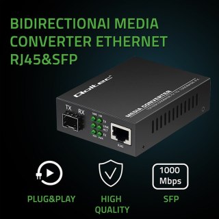 Dwukierunkowy Media Konwerter SWITCH Ethernet 1x RJ45 1x SFP | 1000Mb/s | 5V