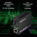 Dwukierunkowy Media Konwerter SWITCH Ethernet 1x RJ45 1x SFP | 1000Mb/s | 5V Qoltec