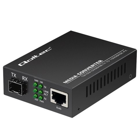 Dwukierunkowy Media Konwerter SWITCH Ethernet 1x RJ45 1x SFP | 1000Mb/s | 5V Qoltec Dwukierunkowy Media Konwerter SWITCH Ethernet 1x RJ45 1x SFP | 1000Mb/s | 5V Qoltec