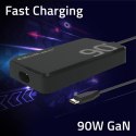 Ładowarka sieciowa 90W GaN Fast SLIM | PD | 5-20V | 4.5A | USB-C 3.1 | Laptop | MacBook | Smartfon | +kabel Qoltec