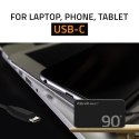 Ładowarka sieciowa 90W GaN Fast SLIM | PD | 5-20V | 4.5A | USB-C 3.1 | Laptop | MacBook | Smartfon | +kabel Qoltec