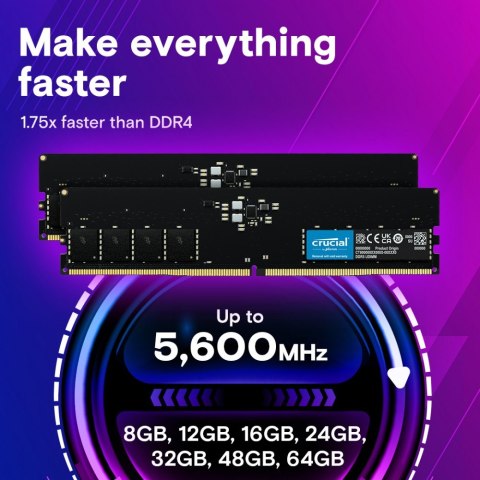 Pamięć DDR5 128GB(2*64GB)/5600 CL46 Crucial Pamięć DDR5 128GB(2*64GB)/5600 CL46 Crucial