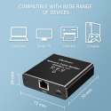 Rozdzielacz Splitter Ethernet mini SWITCH 1x3 RJ45 | 1000Mb/s | USB-C | Aluminium Qoltec