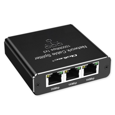 Rozdzielacz Splitter Ethernet mini SWITCH 1x3 RJ45 | 1000Mb/s | USB-C | Aluminium Qoltec Rozdzielacz Splitter Ethernet mini SWITCH 1x3 RJ45 | 1000Mb/s | USB-C | Aluminium Qoltec