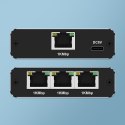 Rozdzielacz Splitter Ethernet mini SWITCH 1x3 RJ45 | 1000Mb/s | USB-C | Aluminium Qoltec