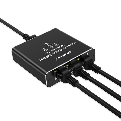 Rozdzielacz Splitter Ethernet mini SWITCH 1x3 RJ45 | 1000Mb/s | USB-C | Aluminium Qoltec Rozdzielacz Splitter Ethernet mini SWITCH 1x3 RJ45 | 1000Mb/s | USB-C | Aluminium Qoltec