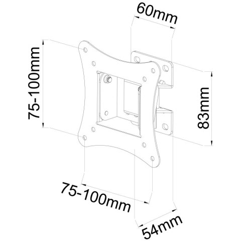 Uchwyt ścienny do TV 13-30cali LED/LCD 15kg obrotowy uchylny Techly