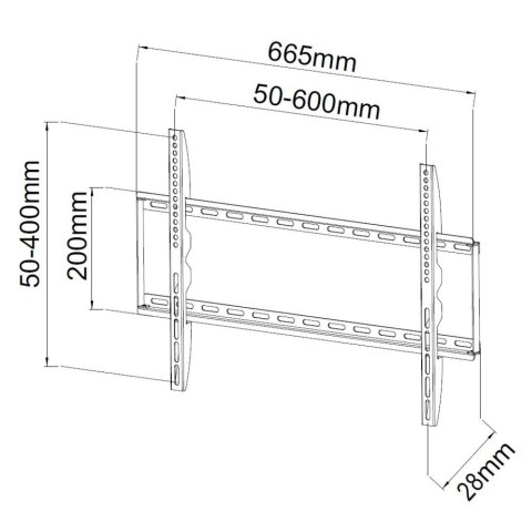 Uchwyt ścienny do TV 40-65 cali LED/LCD 50kg slim 28mm Techly