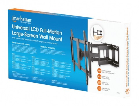 Uchwyt ścienny do TV 60-100cali LED/LCD 80kg obrotowy uchylny Manhattan Uchwyt ścienny do TV 60-100cali LED/LCD 80kg obrotowy uchylny Manhattan