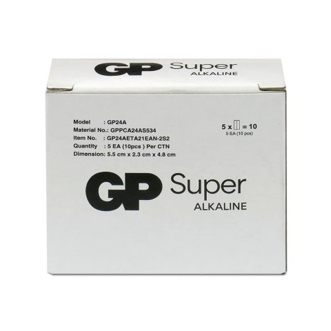 Baterie alkaliczne LR03/AAA GP SUPER 10szt. (G-TECH) GP Battery Baterie alkaliczne LR03/AAA GP SUPER 10szt. (G-TECH) GP Battery