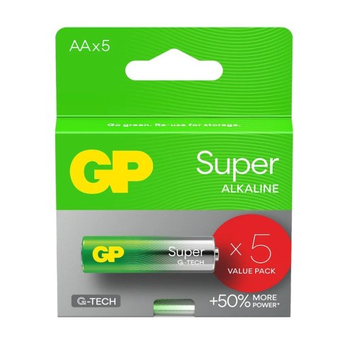 Baterie alkaliczne LR6/AA GP SUPER 5szt. (G-TECH) GP Battery Baterie alkaliczne LR6/AA GP SUPER 5szt. (G-TECH) GP Battery