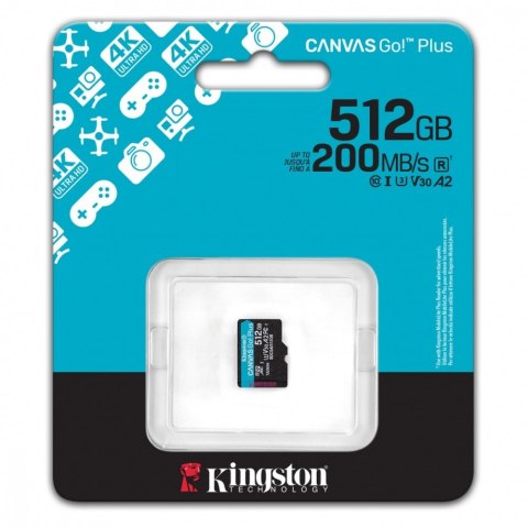 Karta pamięci microSD 512GB Canvas Go! Plus 200MB/s A2 U3 V30 Kingston