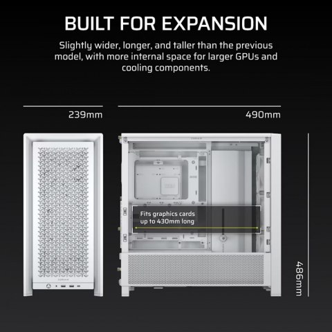 Obudowa FRAME 4000D RS White Mid Tower ATX Corsair Obudowa FRAME 4000D RS White Mid Tower ATX Corsair