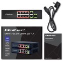 Przełącznik sieciowy SWITCH FAST Ethernet 8x RJ45 PoE 2x RJ45 Uplink 1x SFP | 120W | 1000Mb/s Qoltec