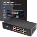 Przełącznik sieciowy SWITCH FAST Ethernet 8x RJ45 PoE 2x RJ45 Uplink 1x SFP | 120W | 1000Mb/s Qoltec
