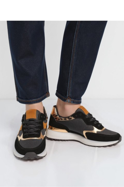 Damskie Sneakersy VELORE ? Black Gold - Inello Damskie Sneakersy VELORE ? Black Gold - Inello