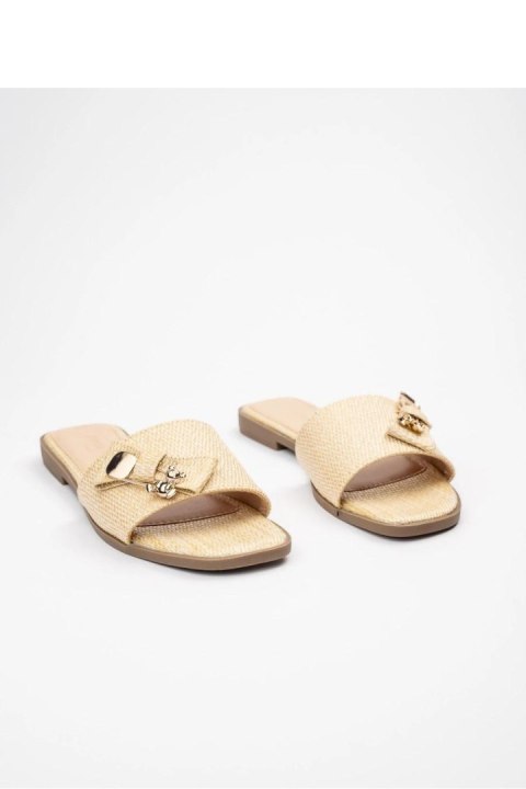 Sandał Klapki Model Soraya GQ8-059 Beige - Inello Sandał Klapki Model Soraya GQ8-059 Beige - Inello
