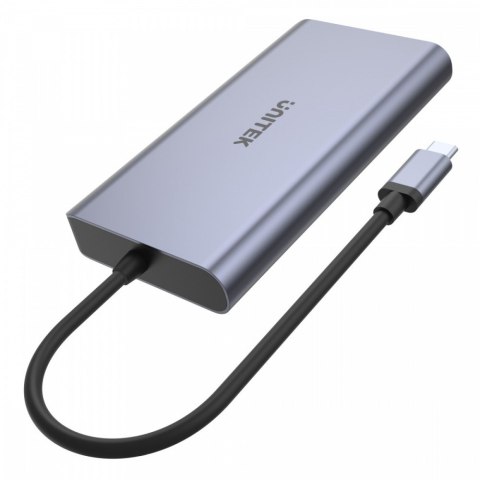 HUB USB-C 2x USB 3.1, HDMI 2.0, DP 1.4, RJ45, SD, PD 100W; D1056A Unitek HUB USB-C 2x USB 3.1, HDMI 2.0, DP 1.4, RJ45, SD, PD 100W; D1056A Unitek