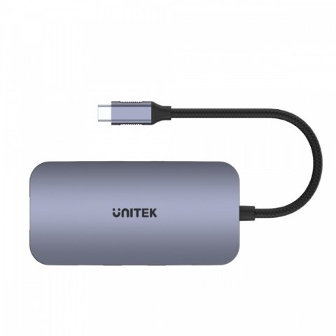 HUB USB-C 9w1, USB-C, HDMI 2.0, RJ45, PD 100W, czytnik SD; D1071A Unitek HUB USB-C 9w1, USB-C, HDMI 2.0, RJ45, PD 100W, czytnik SD; D1071A Unitek