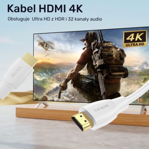 Kabel HDMI 2.0 4K 60Hz; 1m; biały; C11090AWH03-1M Unitek Kabel HDMI 2.0 4K 60Hz; 1m; biały; C11090AWH03-1M Unitek