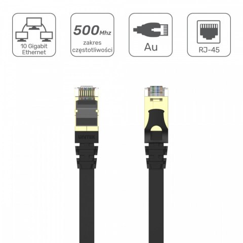 Patchcord CAT.7 SSTP 5M (8P8C) RJ45; płaski; C1897BK-5M Unitek Patchcord CAT.7 SSTP 5M (8P8C) RJ45; płaski; C1897BK-5M Unitek