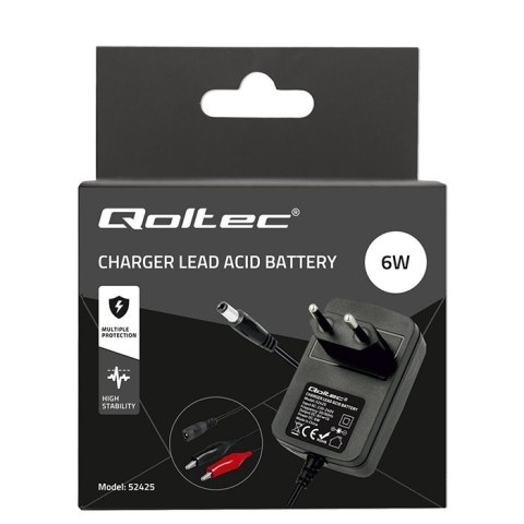 Automatyczna ładowarka do akumulatora AGM GEL STD 6V | 1A | Prostownik z sygnalizatorem LED Qoltec Automatyczna ładowarka do akumulatora AGM GEL STD 6V | 1A | Prostownik z sygnalizatorem LED Qoltec