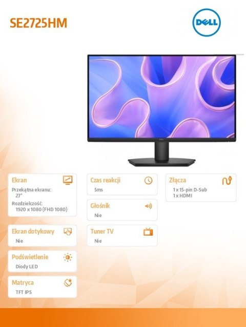 Monitor SE2725HM 27 cali LED IPS/1920x1080/HDMI/VGA/3Y