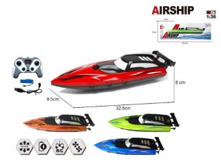 Motorówka R/C 4 z ładowarką USB 4 kolory MIX Madej