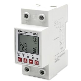 Przekaźnik 63A na szynę DIN z licznikiem energii elektrycznej | Timer | Tuya | Wi-Fi | LED  Qoltec