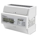 Trójfazowy dwukierunkowy elektroniczny licznik | miernik zużycia energii na szynę DIN | 400V | 100A | LCD | 4P Qoltec