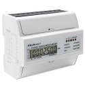 Trójfazowy dwukierunkowy elektroniczny licznik | miernik zużycia energii na szynę DIN | 400V | 100A | LCD | 4P Qoltec