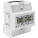 Trójfazowy elektroniczny licznik | miernik zużycia energii na szynę DIN | 400V | 100A | LCD | 4P Qoltec