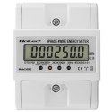 Trójfazowy elektroniczny licznik | miernik zużycia energii na szynę DIN | 400V | 100A | LCD | 4P Qoltec