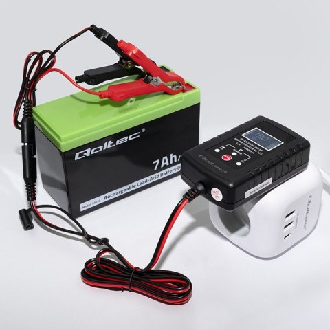 Automatyczna ładowarka do akumulatora AGM GEL STD 6V/12V | 2A | Prostownik z funkcją naprawy i wyświetlaczem LED Qoltec Automatyczna ładowarka do akumulatora AGM GEL STD 6V/12V | 2A | Prostownik z funkcją naprawy i wyświetlaczem LED Qoltec