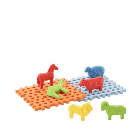 Klocki Mini Waffle - Zwierzęta z podstawą Marioinex