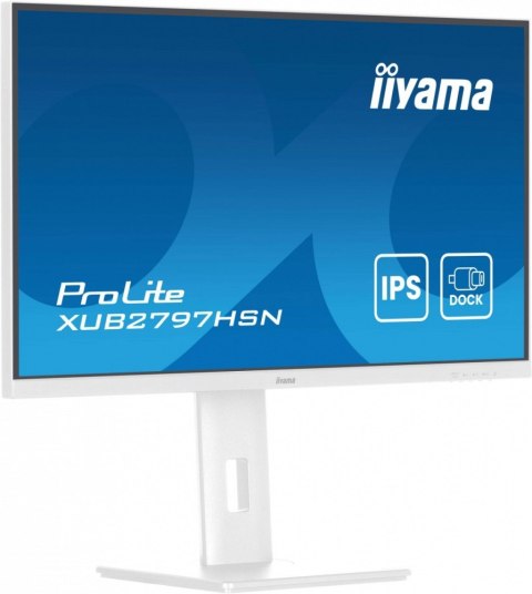 Monitor 27 cali XUB2797HSN-W2 IPS,FHD,USB-C Dock,HAS,300cd,1ms,sRGB99%,100Hz,HDMI,DP-out,USBx4,RJ45,2x2W/5y/ IIYAMA