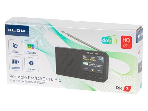 Radio przenośne RK3 FM/DAB+ kuchenne, czarne BLOW Radio przenośne RK3 FM/DAB+ kuchenne, czarne BLOW